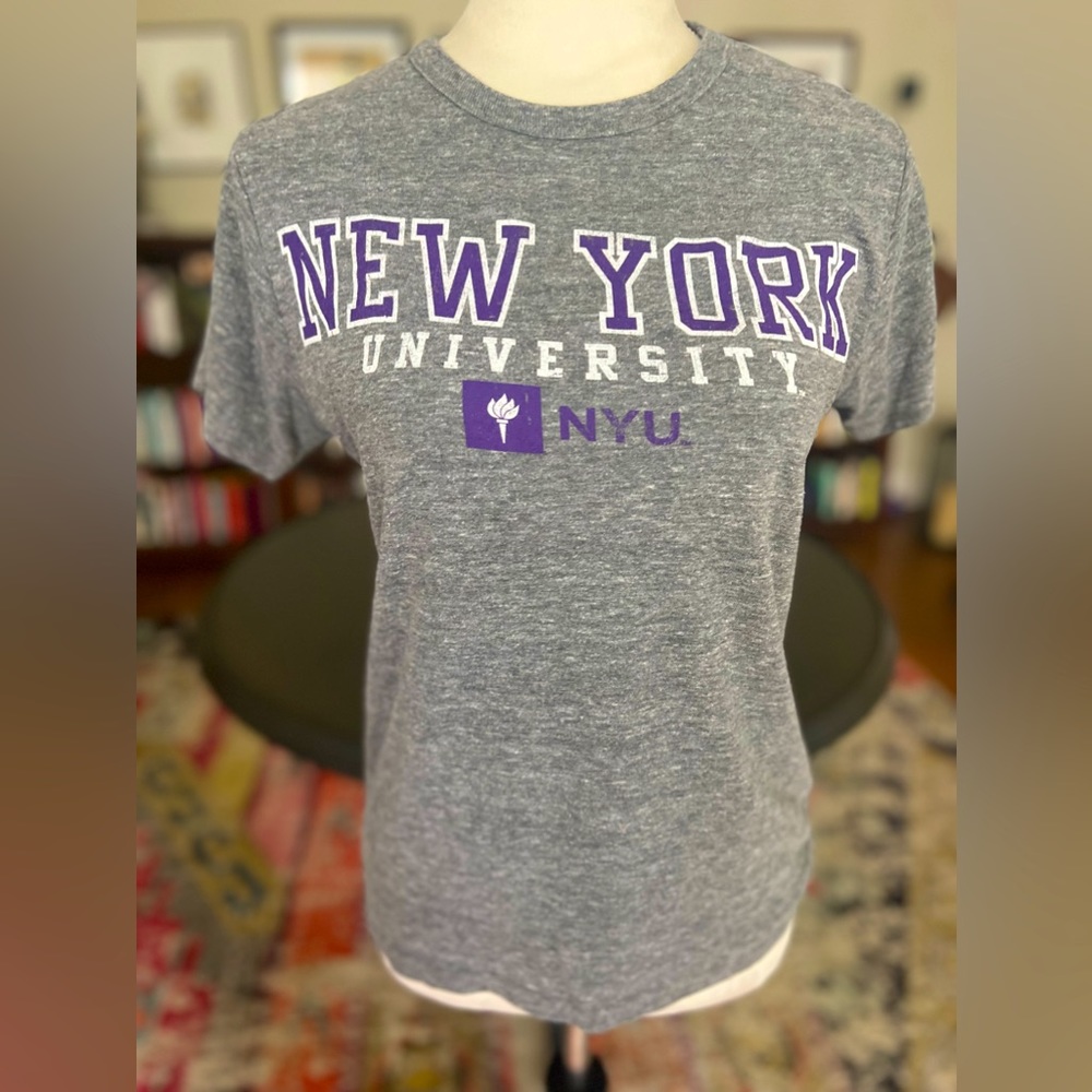 League Brand NYU tshirt, hemmed for women